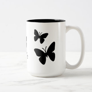2 Couleurs Papillons noirs - tasse