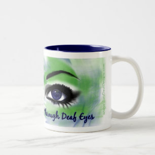 2 Couleurs Par les yeux sourds dans la TASSE de couleur