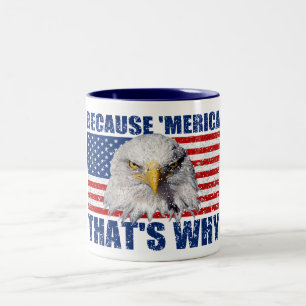 2 Couleurs PARCE QUE MERICA QUI EST POURQUOI tasse de café