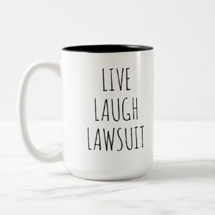2 Couleurs Poursuite judiciaire, rire, tasse d'avocat, avoca