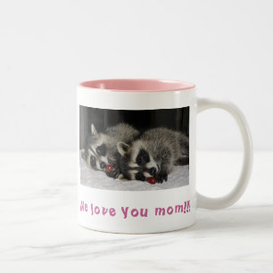 2 Couleurs Ratons laveurs jumeaux - tasse