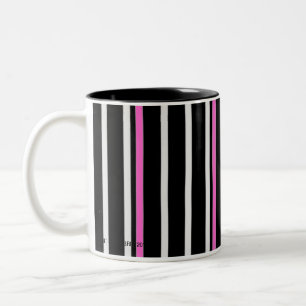 2 Couleurs Rayure - noir/rose - tasse