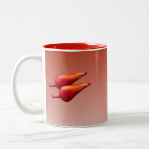 2 Couleurs Red Chili Peppers rouge tasse à deux tons