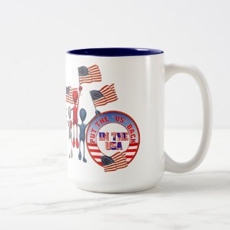 2 Couleurs Remettez les USA dans la tasse des Etats-Unis