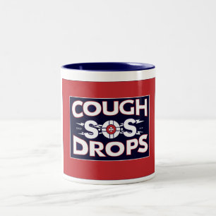 2 Couleurs Rétro tasse de sucettes de toux de SOS