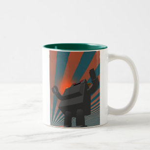 2 Couleurs Rétro tasse du robot 4 de style