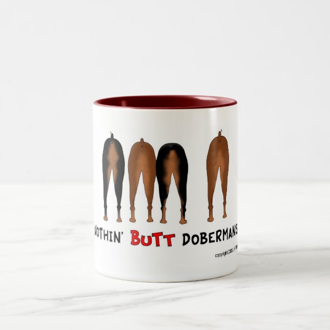 2 Couleurs Rien n'aboutent la tasse de dobermann (Centre)
