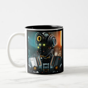 2 Couleurs Robot 3 noir tasse à deux tons