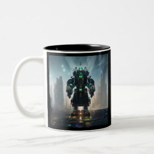 2 Couleurs Robot 4 noir tasse à deux tons