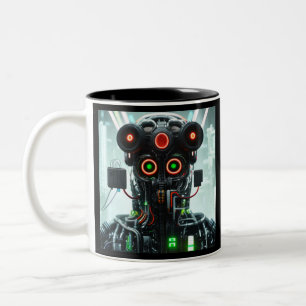 2 Couleurs Robot 5 noir tasse à deux tons