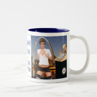 2 Couleurs Sarah Palin - tasse principale de débateur
