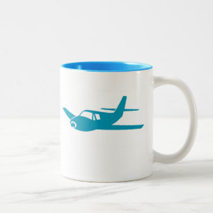 2 Couleurs Simple tasse à café d'avion bleu