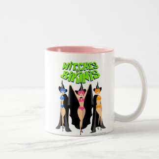 2 Couleurs Sorcières dans la tasse de café de bikinis avec la