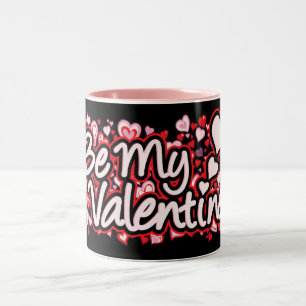 2 Couleurs "Soyez tasse noire rose rouge de coeurs des textes