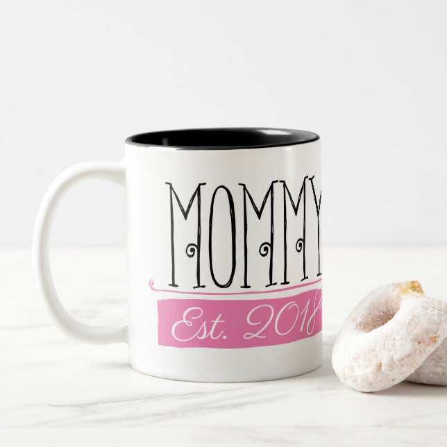 2 Couleurs Tasse 2018 de cadeau d'est de maman (Avec donut)
