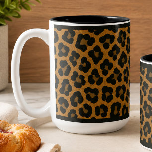 2 COULEURS TASSE À CAFE 45 CL. "LÉOPARD"