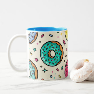 2 Couleurs Tasse à café à motif de beignet