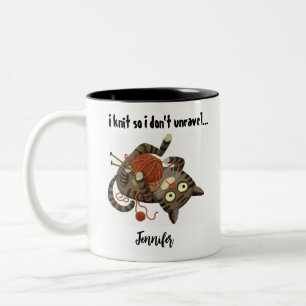 2 Couleurs Tasse à café à thème tricot de chat drôle Cadeau p