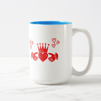 2 Couleurs Tasse à café avec anneau Claddagh rouge