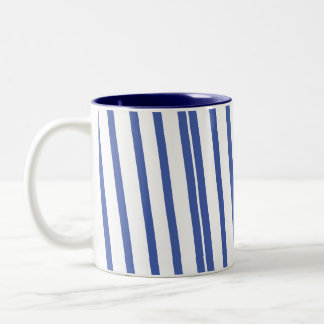 2 Couleurs Tasse à café avec bandes bleues.