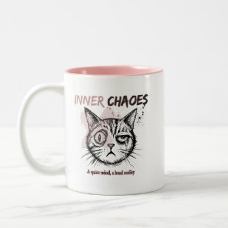 2 Couleurs Tasse à café avec illustration artistique de chat