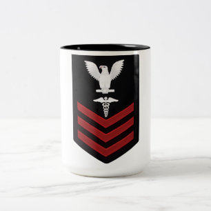 2 Couleurs Tasse à café avec insigne de l'infirmier de la mar