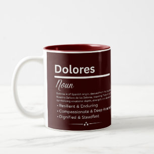 2 Couleurs Tasse à café avec le prénom personnalisé Dolores e