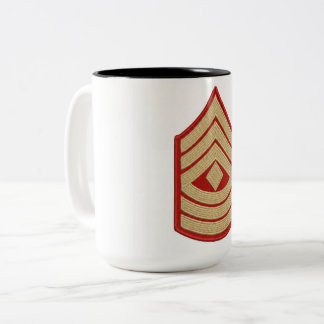 2 Couleurs Tasse à café avec l'insigne de grade de sergent-ma