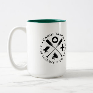 2 Couleurs Tasse à café avec piste de canoë Pagaies traversée