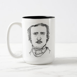 2 Couleurs Tasse à café avec portrait pointilliste d'Edgar Al