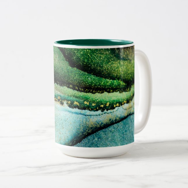 2 Couleurs Tasse à café bicolore à encre alcoolique (Devant droit)