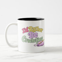 Tasse à café bicolore de style crochet rétro