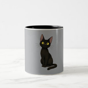 2 Couleurs Tasse à café bicolore Minimaliste Chat
