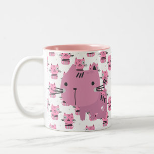 2 Couleurs Tasse à café Chats Roses