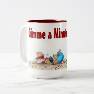 2 Couleurs Tasse à café Donnez-moi une minute 15oz