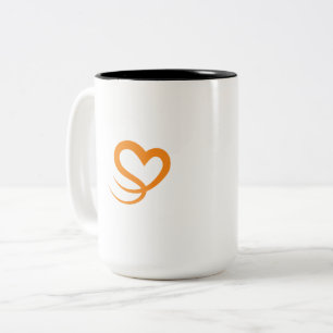 2 Couleurs Tasse à café Élégant Logo Cœur Minimaliste pour
