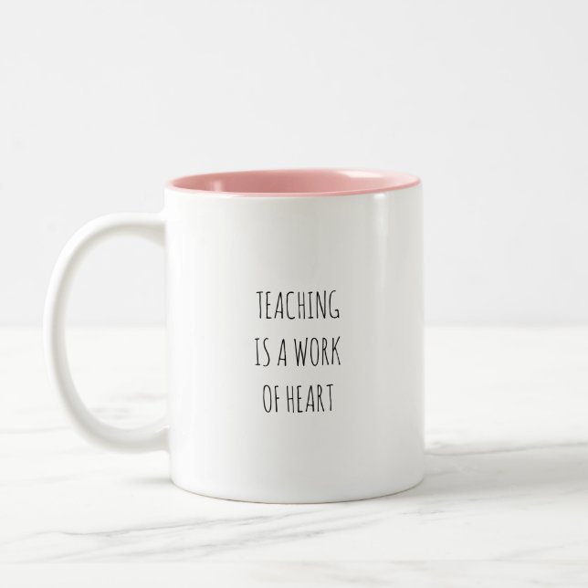 2 Couleurs Tasse à café Enseigner est un travail de cœur (Gauche)