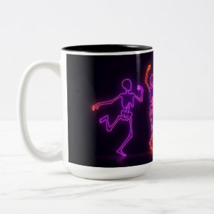 2 Couleurs Tasse à café Halloween squelette dansant néon