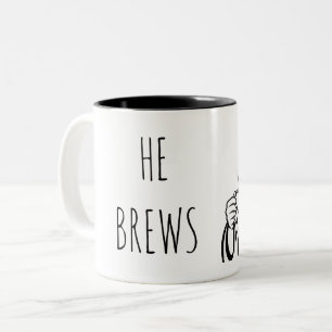 2 Couleurs Tasse à café 'Il brasse' 325 ml.