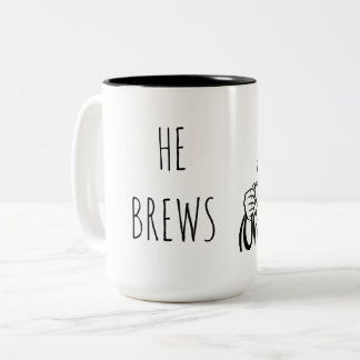 2 Couleurs Tasse à café 'Il prépare le café' 45 cl.