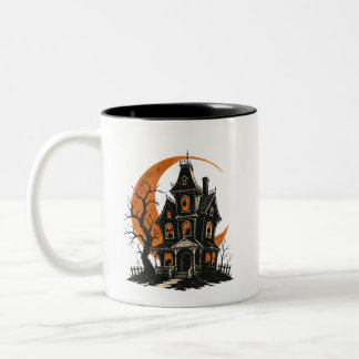 2 Couleurs Tasse à café Maison Hantée Vintage | Halloween Rét