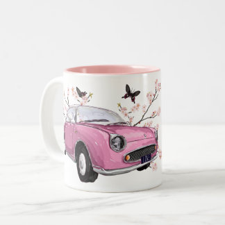 2 Couleurs Tasse à café Pink Figaro - tasse à thé rose