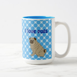 2 Couleurs tasse à café pug