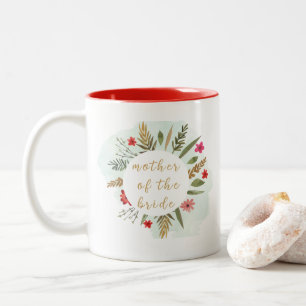 2 Couleurs Tasse à café rouge florale pour la mère de la mari