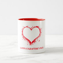 Tasse à café Saint-Valentin Cœur Artistic éclabous