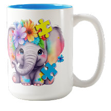 Tasse à café sur l'autisme - Éléphant