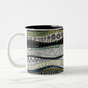 2 Couleurs Tasse à design abstrait Zen Waves