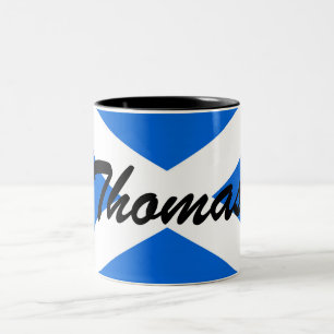 2 Couleurs Tasse à deux tons avec drapeau écossais et nom per
