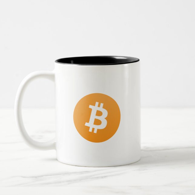2 Couleurs Tasse à deux tons de Bitcoin (Gauche)