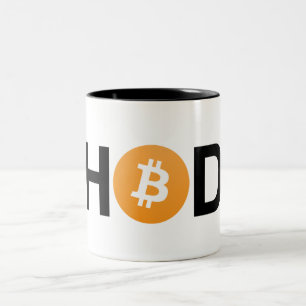 2 Couleurs Tasse à deux tons de Bitcoin de #HODL